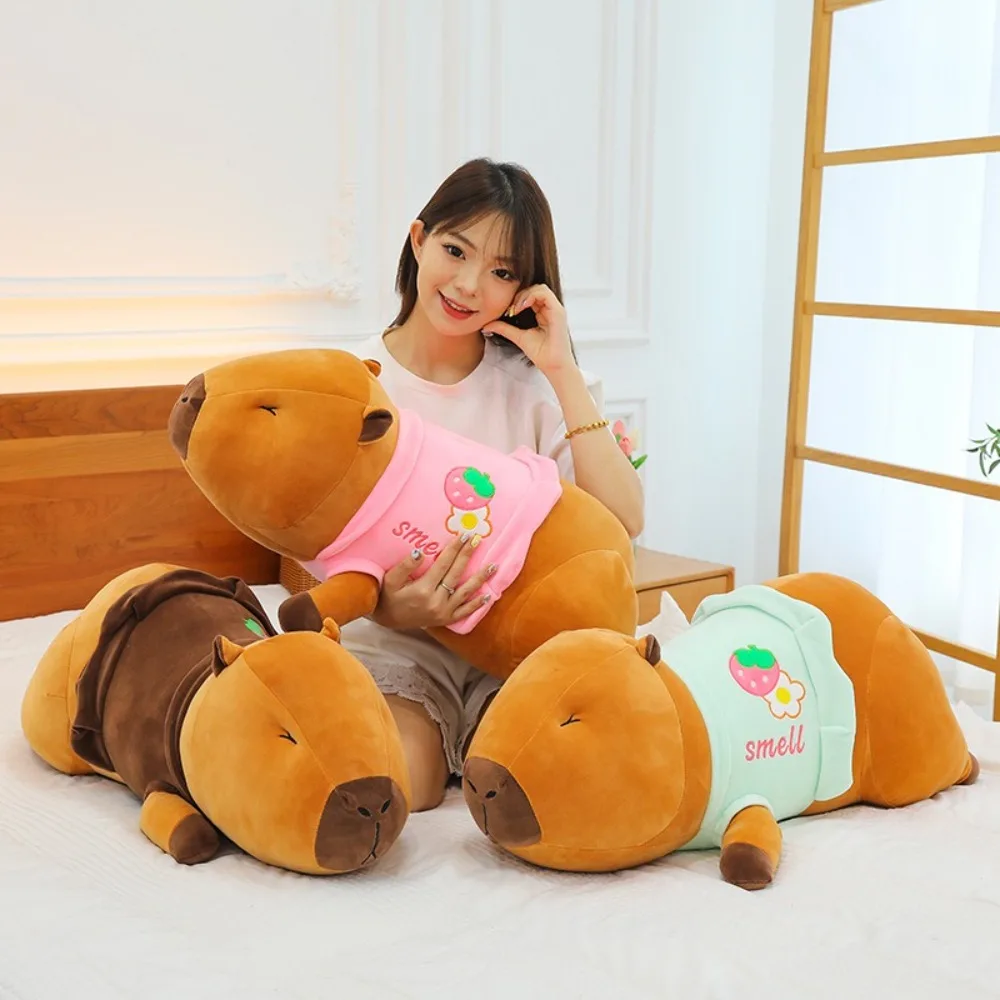 Cartoon Soft Capybara Plush Toy Comfortable Wear-resistant Stuffed Animals Throw Pillow Guinea Pig Birthday Capybara Toy