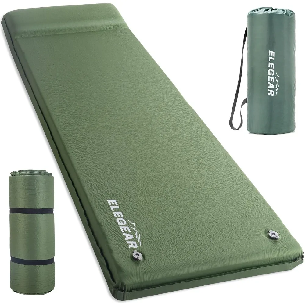 

Self Inflating Sleeping Pad, 3.15" Ultra-Thick Memory Foam Camping Pad with Pillow Fast Inflating in 20s Insulated Camping