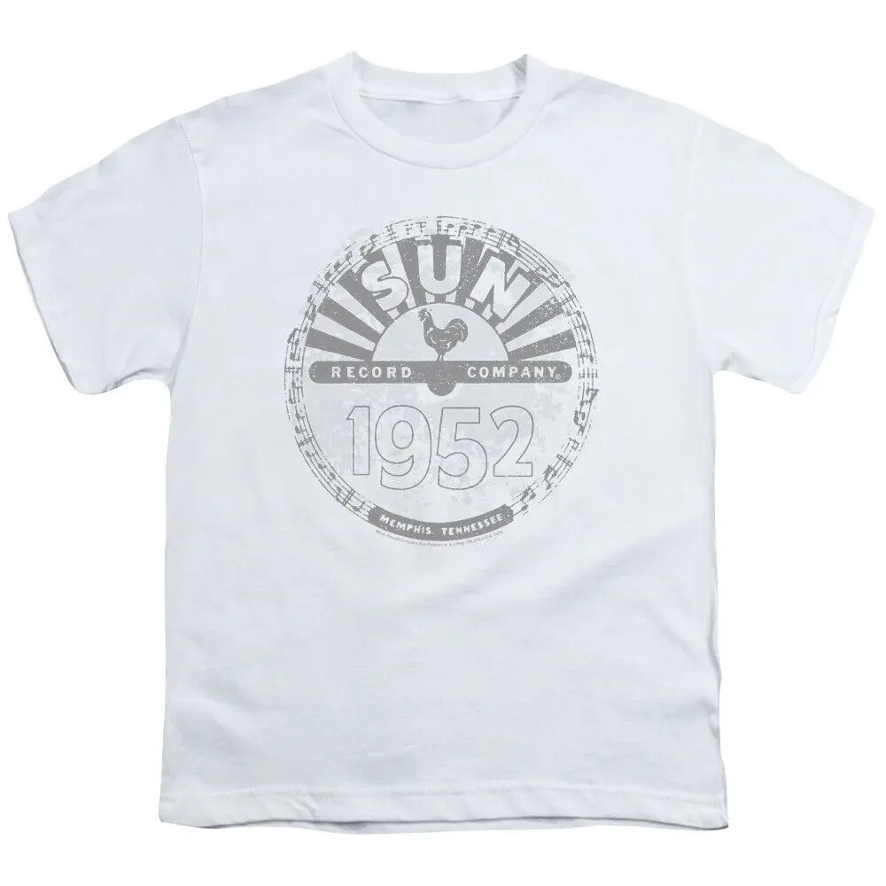 T-shirt Sun Records Crusty Logo pour enfants et jeunes, sous licence de musique, t-shirt blanc de groupe de rock