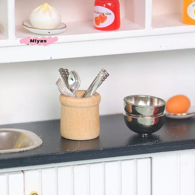 【M】Miniature Kitchen Utensils Set 1:12 Scale Dollhouse Cookware Tools Dollhouse Kitchen Decoration Micro Scene Pretend Play - view 4