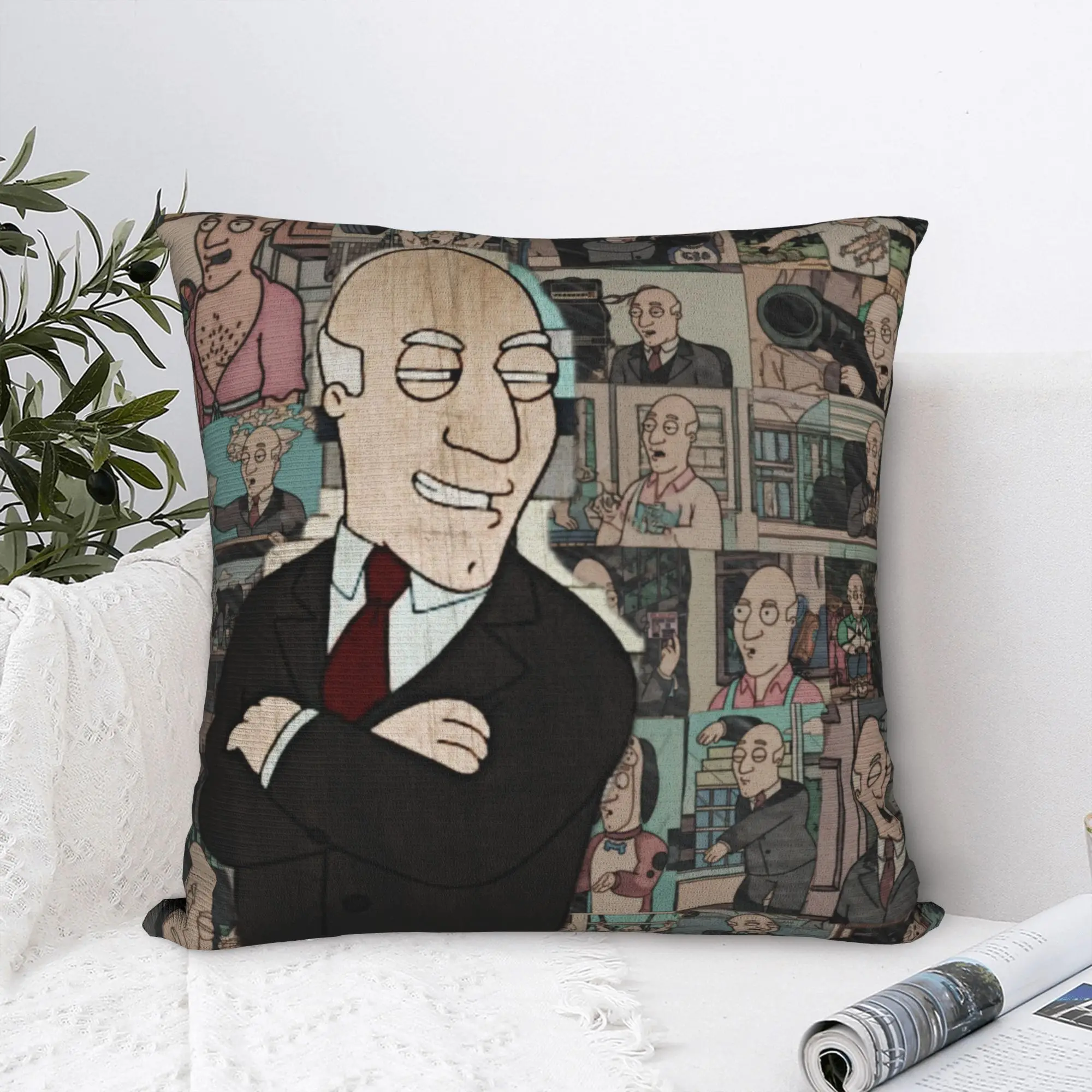Americans Dads cartoon Printed Pillowcases Cushion Cover  Throw Pillow Cover Y2K Seat Decorations Zipper Multiple Sizes