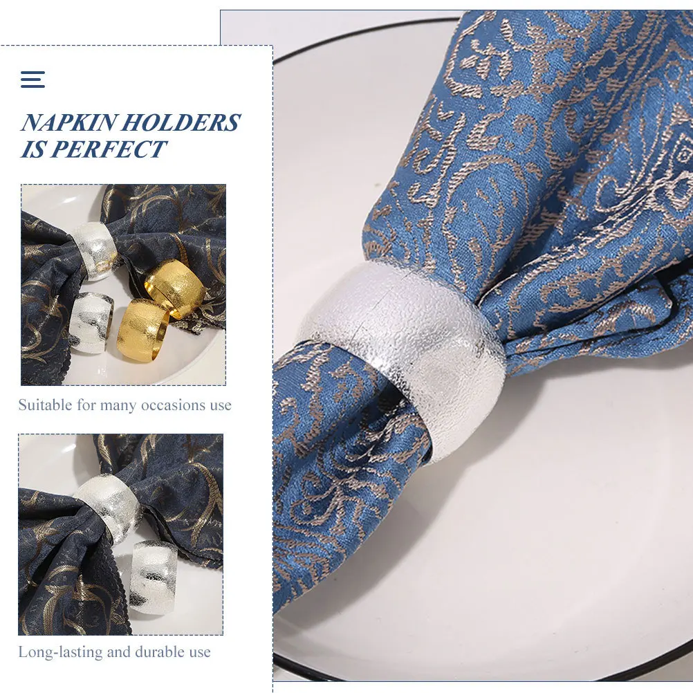 

6Pcs Napkin Rings Wear-Resistant Metal Serviette Buckles Reusable Elegant Party Banquet Accessories Napkin Ring
