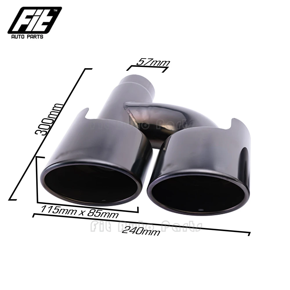 1 PCS stainless steel car exhaust pipe dual muffler tip tail pipe for AG for be-nz C Class C250 C300 W204 silver black