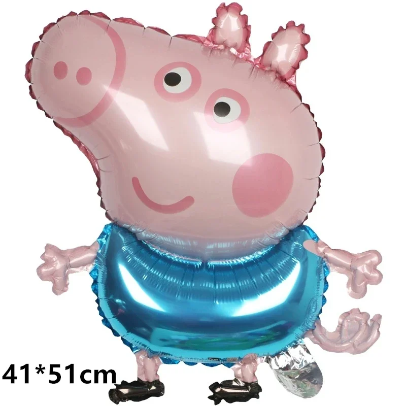 Peppaed Pig Balloons Hapoy Birthday Banner Party Supplies Cartoon George Page Paper Plates Disposable Tableware Decor Background