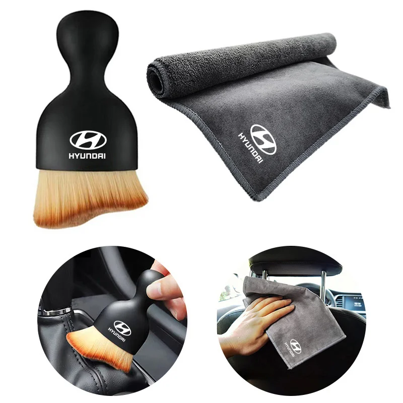 Car Interior Cleaning Soft Brush Tool Dust Remover Suede Wash Towel For Hyundai i30 i40 ix 35 Coupe Tucson Sonata Elantra Kona