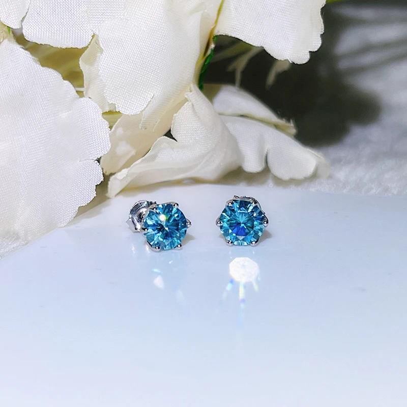 JoyceJelly 1/2/4CT VVS D Farbe Moissanit Russische Cut 8H8A Labor Diamant Stud Ohrringe Für Frauen S925 Sterling silber Edlen Schmuck – Detail 15