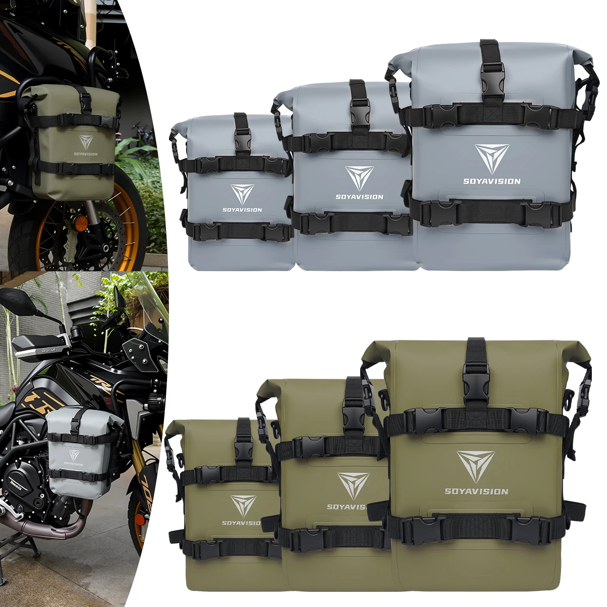 

8L 10L 12L Motorcycle Waterproof Side Frame Crash Bar Bag Tools Storage Bag for Yamaha Tenere 700 Honda NC750X CB500X Bumper Bag