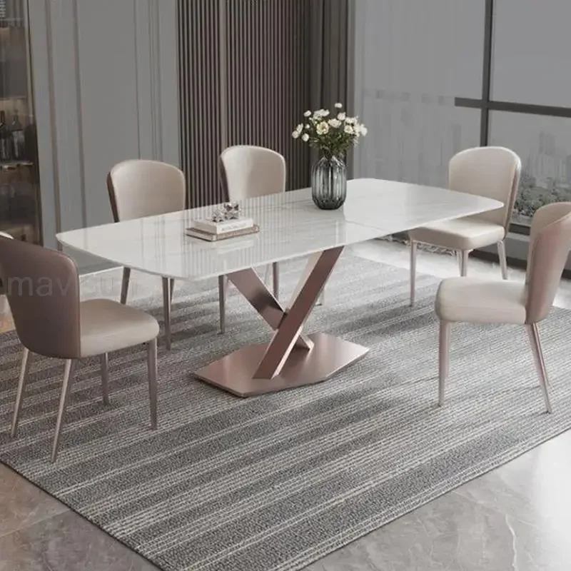 

Furniture Sets Dining Table Modern Coffe Tables Kitchen Light Luxury Dining Chairs Rock Tabletop Home Multifunctional Restaurant