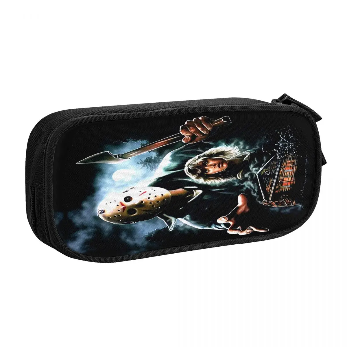 Custom Horror Movie Character Killer Cute Pencil Case Girl Boy Large Capacity Halloween Film Pencil Bag School Accessories