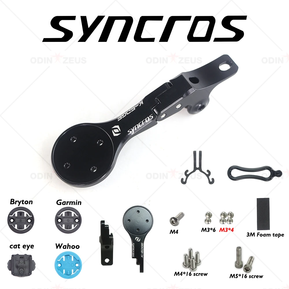 Syncros Supporto per luce per bicicletta Supporto per cronometro da ciclismo per Garmin/Wahoo/Bryton Adatto a Syncors IC MTB Manubrio integrato