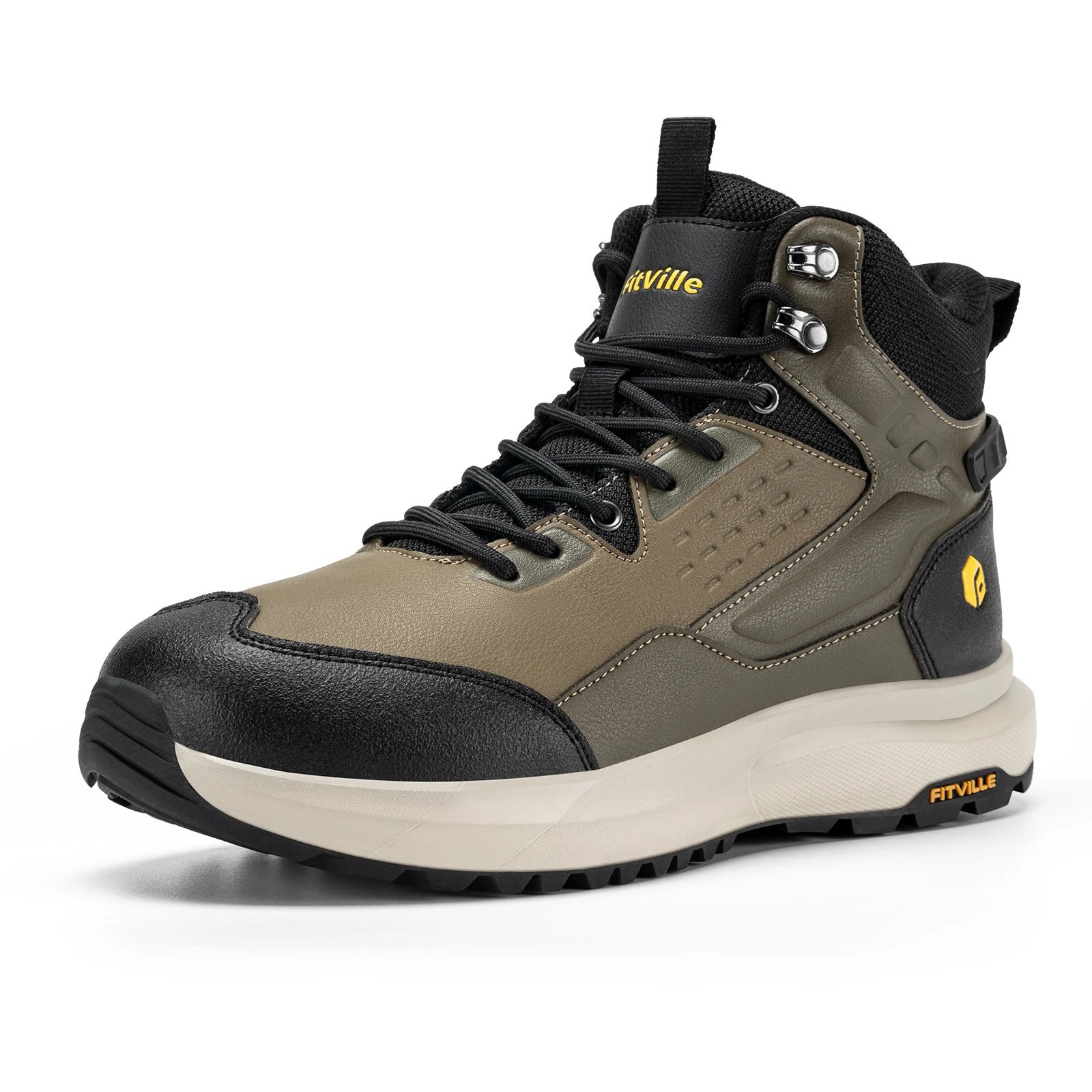 

FitVille Hiking Boots Water Resistant Wide High-top Trekking Shoes for Men Non-Slip Outdoor Tactical Combat Military Boot