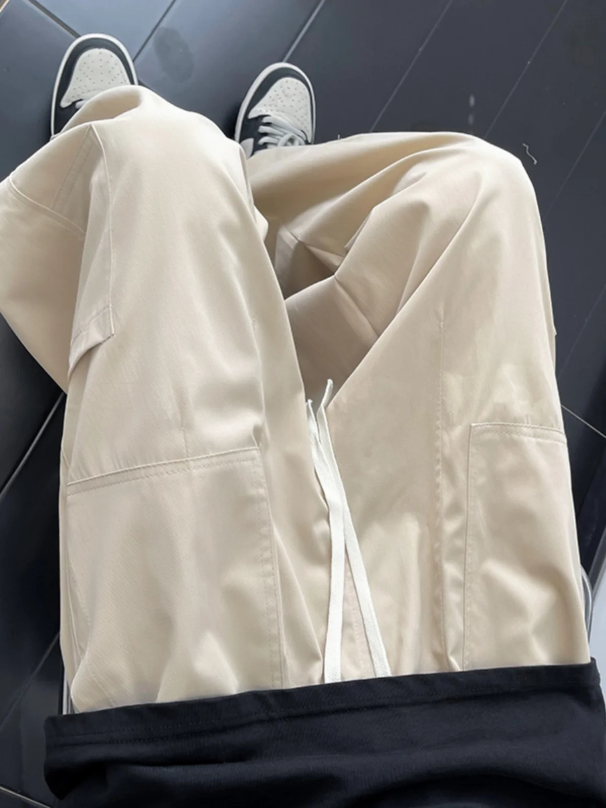 

Loose Straight Leg Workwear Casual Pants for Boys Basic Versatile High Street Trend Retro Long Trousers Autumn Youth Faion