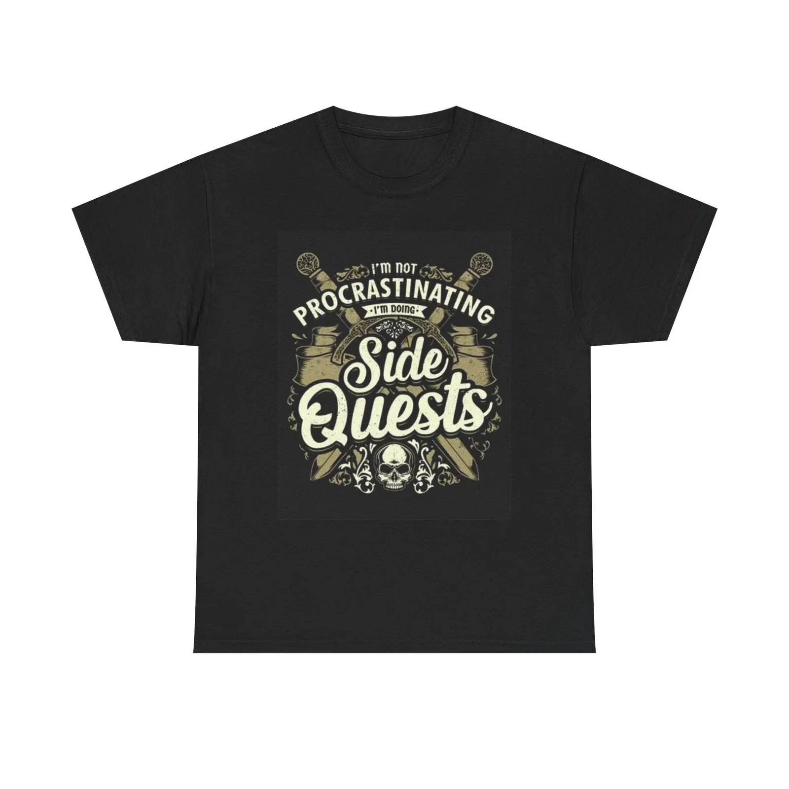 Não estou procrastinando, estou nos questões laterais Camiseta engraçada TDAH unissex algodão pesado