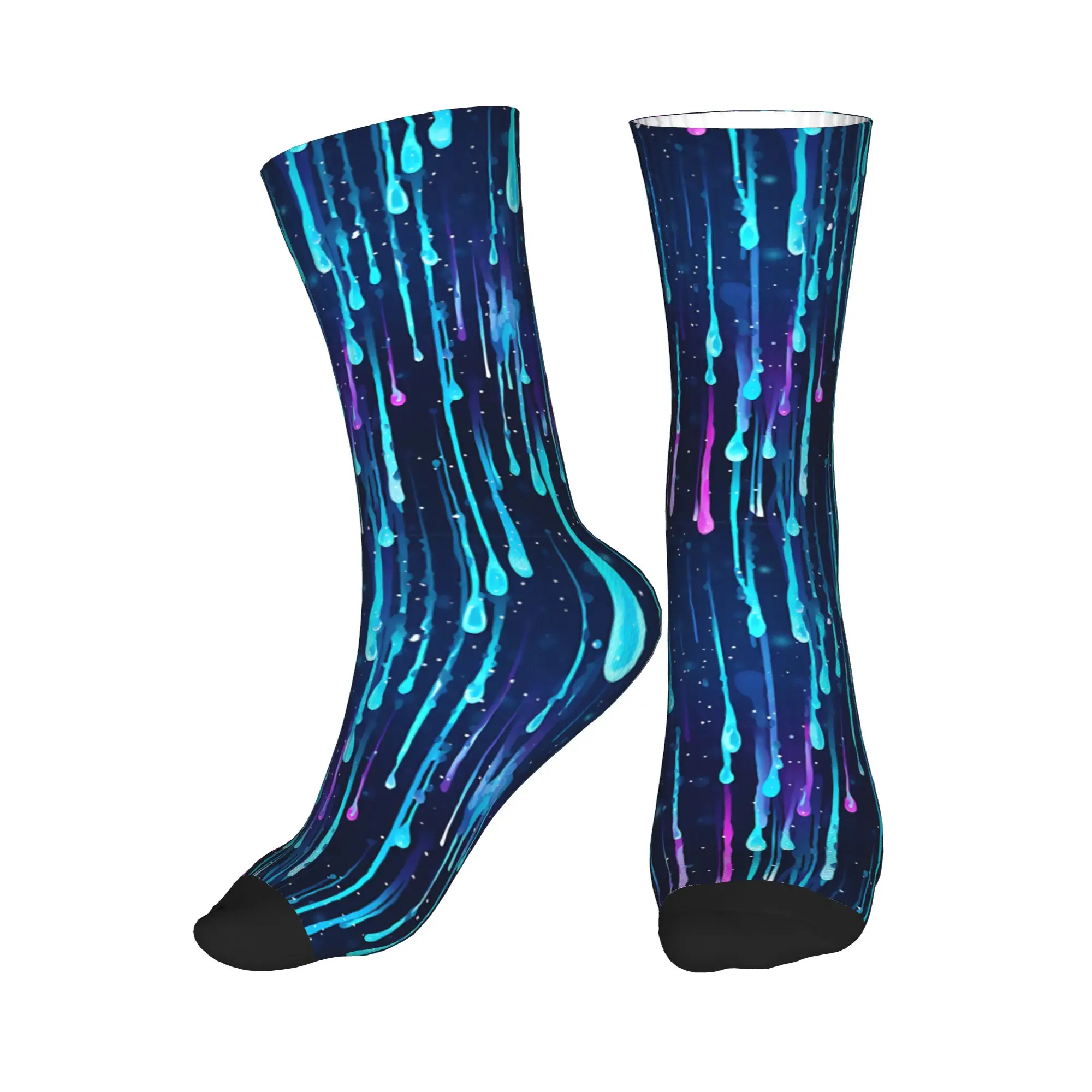

Dripping Blue Liquid Pattern Mens Crew Socks Unisex Fashion 3D Printed Dress Socks