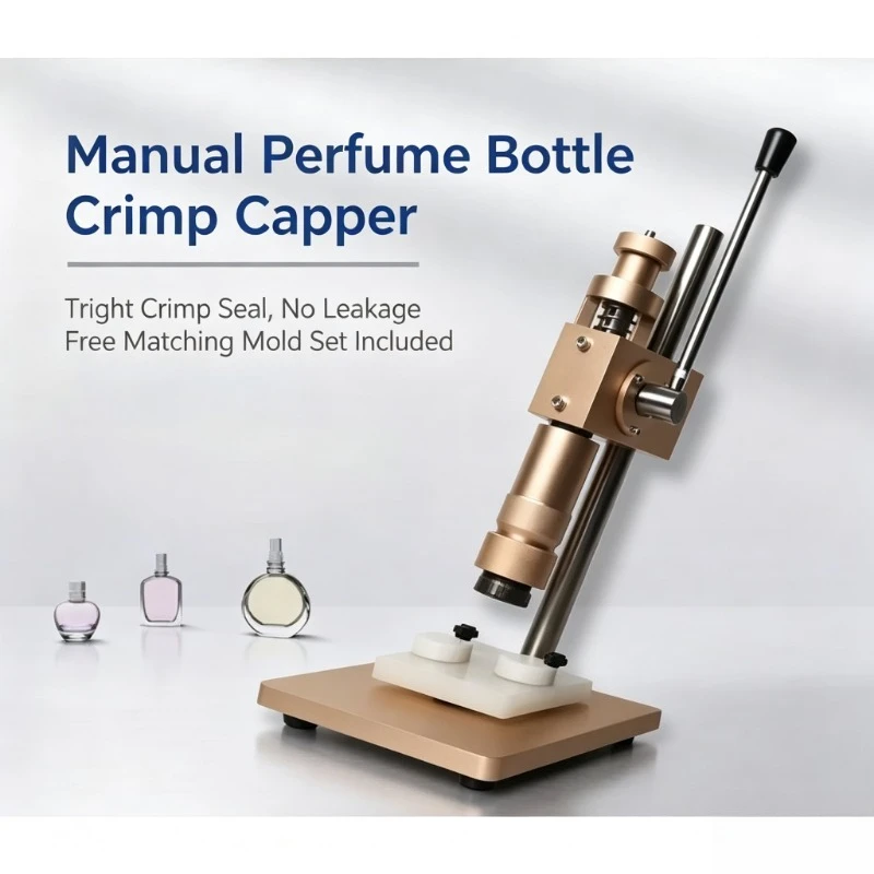 Handheld Manual Gripping Capper, Hand Press Crimp Sealing Machine Lock Cap Crimper for Perfume Cosmetic Glass Bottles