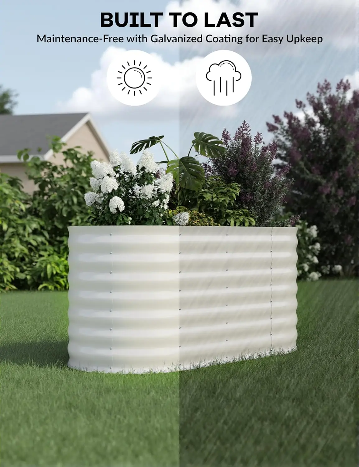 سرير حديقة مرتفع مجلفن 4 × 2 × 1 قدم، أسرة حديقة معدنية مرتفعة، صناديق زراعة خارجية، تخليص لزهور الخضروات والبستنة