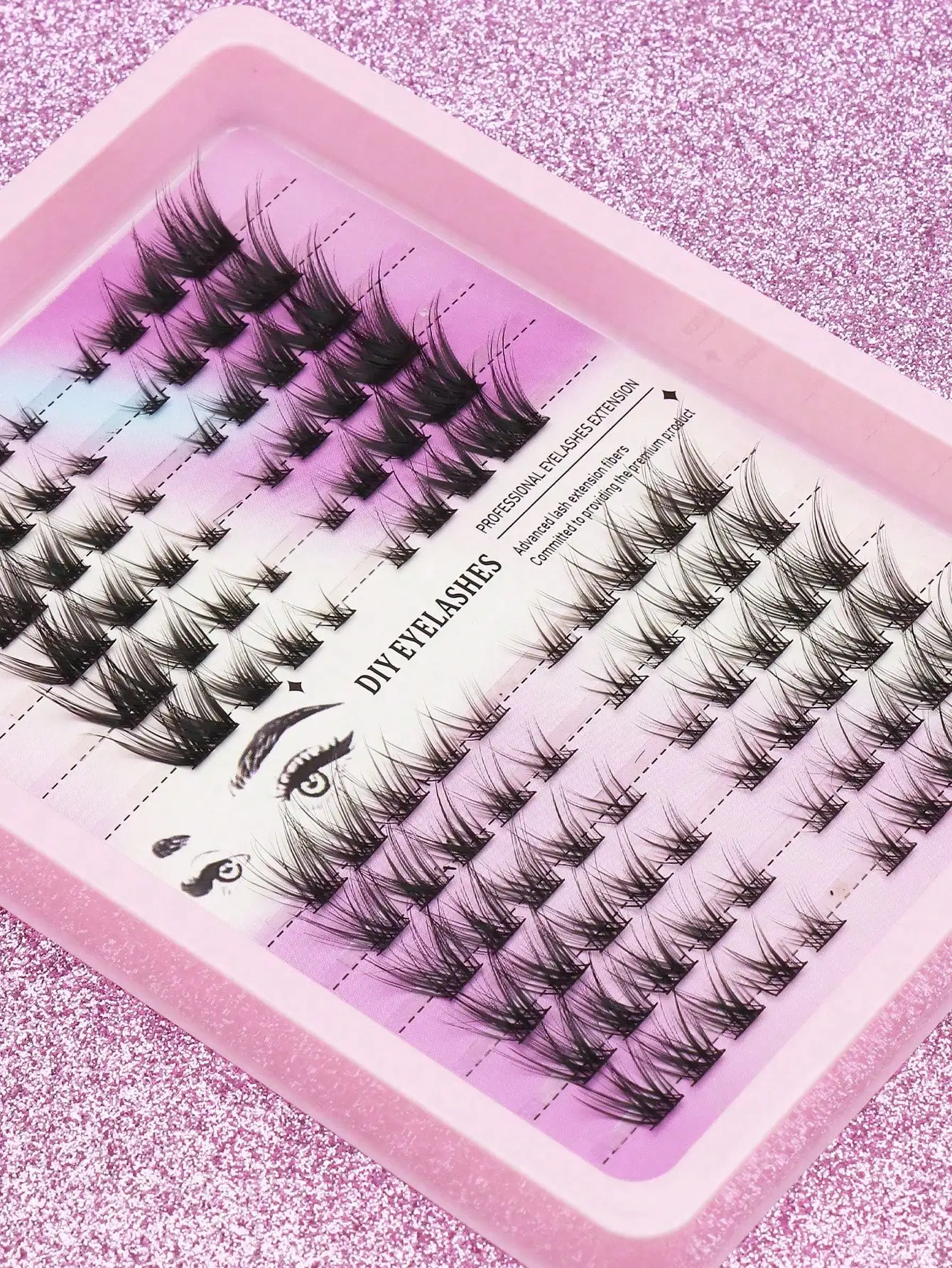 AYRMILLA's new C-type 96 cluster cat eye fox eye eyelash design is slim, natural and realistic, with a single cluster eyelash that is comfortable and seamless, easy to wear and remove makeup.
