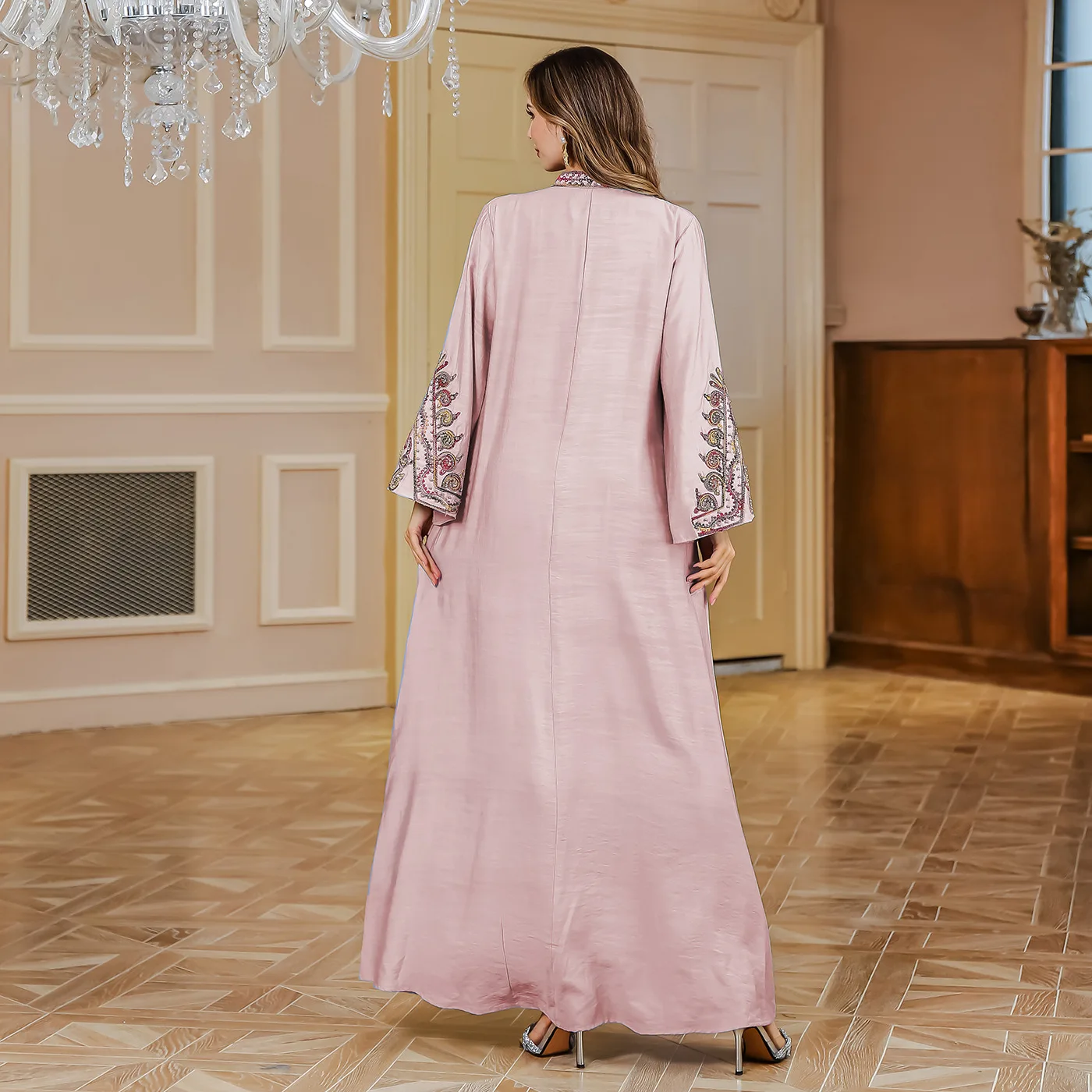 2025 موضة جديدة مسلم الشرق الأوسط رداء طويل عادية عصرية أنيقة مطرزة عباية جلابية قفطان رمضان