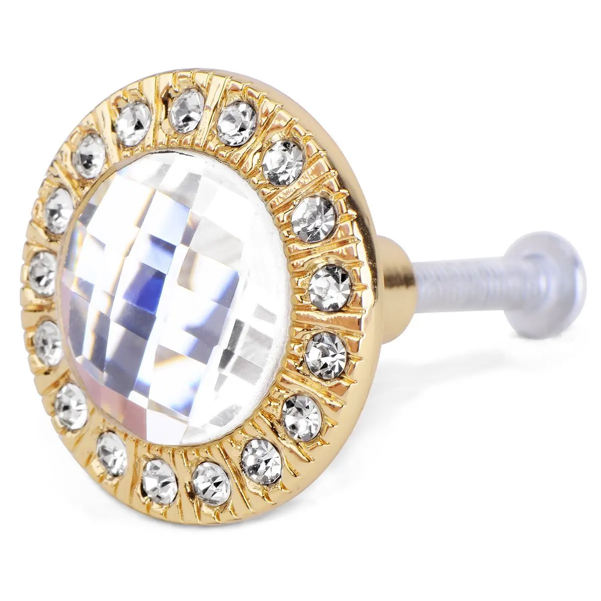 

4Pcs Elegant Crystal Rhinestones Golden Metal Door Handle Knobs 31mm 24mm for Kitchen Cabinet Cupboard Drawer Metal Door Knob