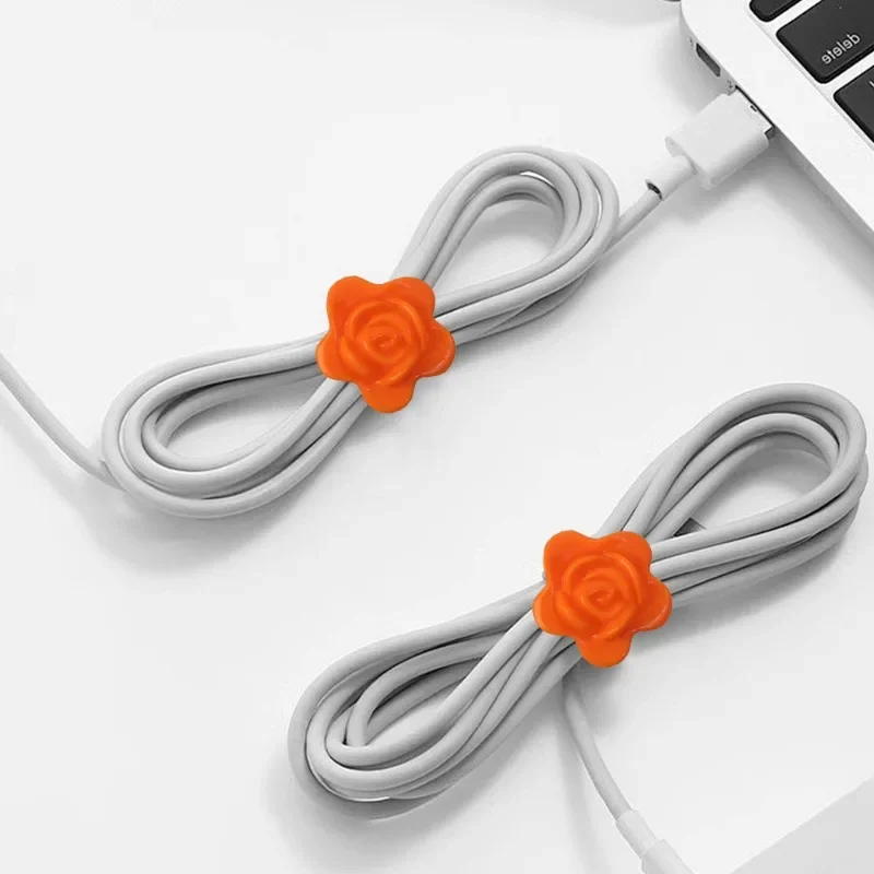 10/100PCS Plant Climbing Fixing Clip Garden Self-adhesive Vine Growing Traction Supports Flower Shaped Data Cable Storage Holder