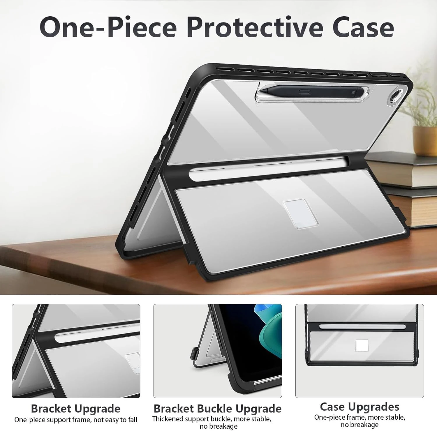 

Противоударный чехол-фолио для Microsoft Surface Pro 12 дюймов 1-го поколения (2025) с прозрачной задней панелью