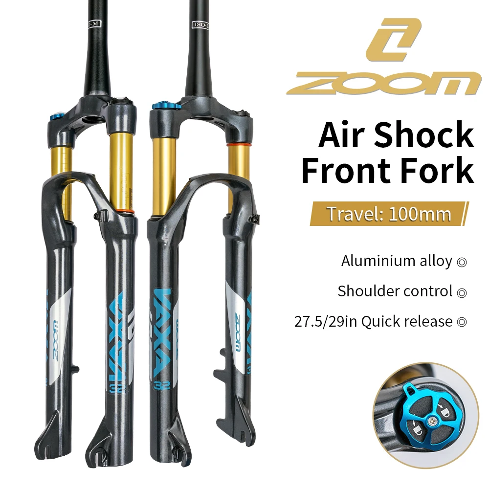 

ZOOM Bicycle Fork 27.5"29" MTB Air Front Suspension Suspension Damping Bicycle Fork 100mmTravel Quick Release Fork