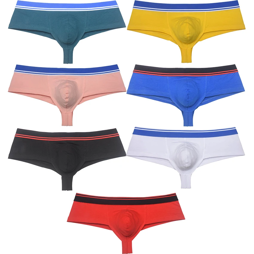 Men's Cotton Sports Underwear Brazilian Bikini Style Semi-Covered Back Design Hip-Hugging Boxer Briefs