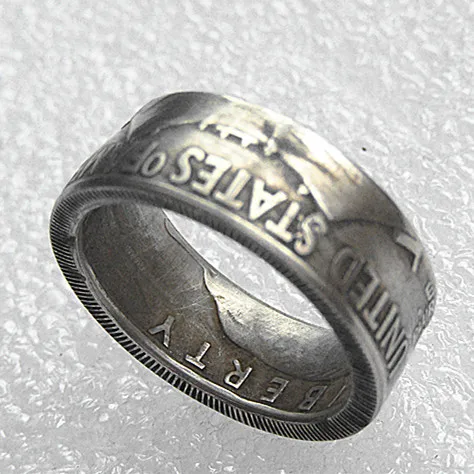 US Franklin Half Dollar Copper-nickel Alloy Coin Ring Handmade In Sizes 7-12