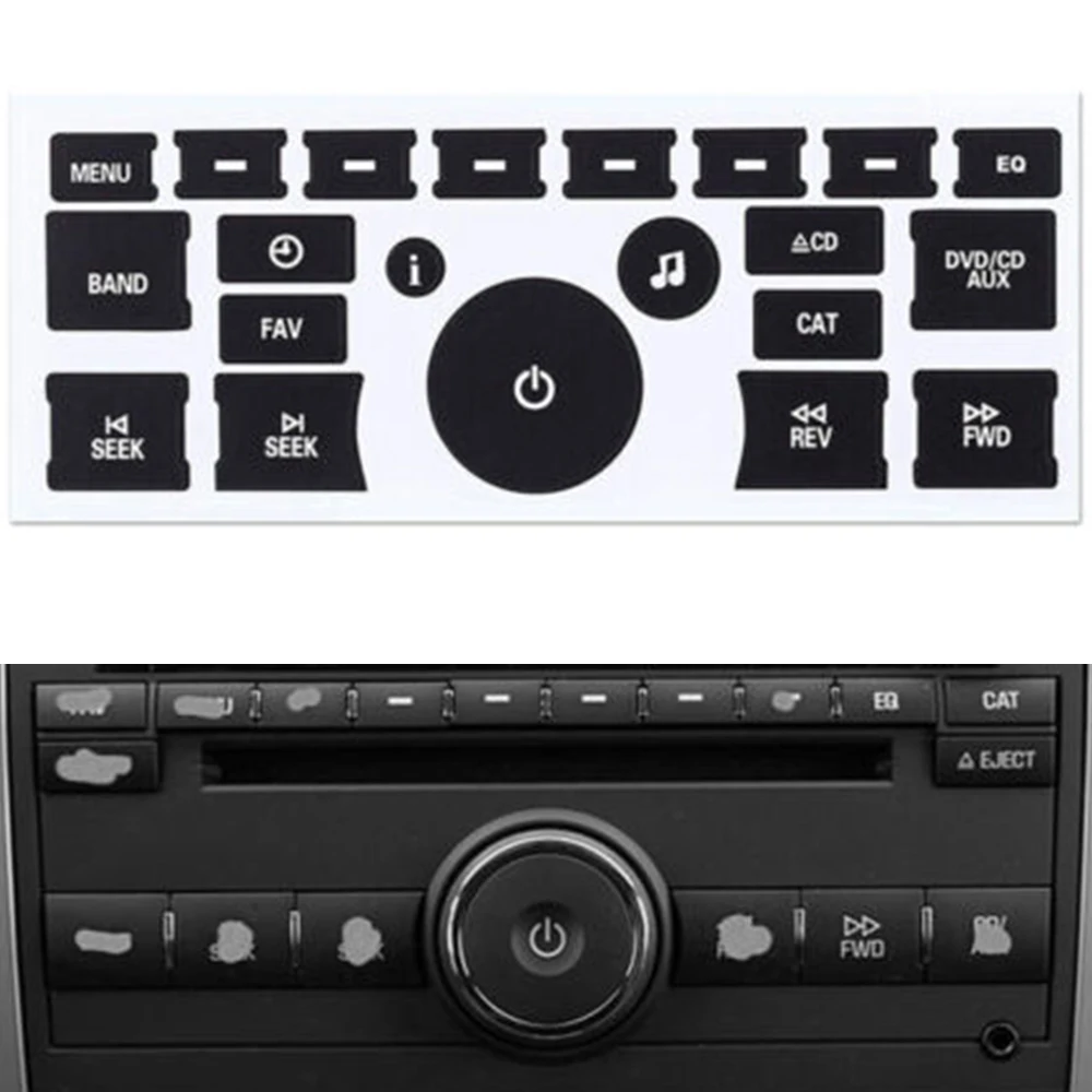 자동차 라디오 대시 보드 제어 버튼 수리 데칼 장식 스티커 A/C 버튼 스티커 GMC Chevrolet Accessor 용 인테리어 장식