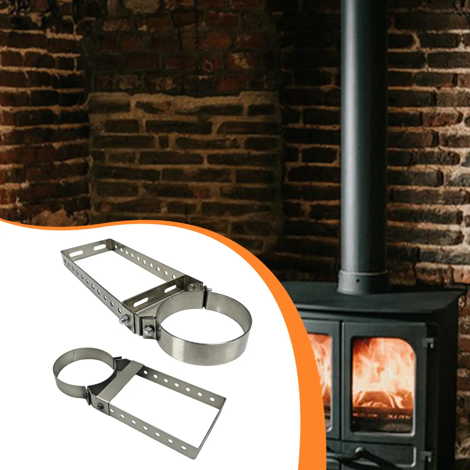 Portable Stainless Steel Stove Pipe Holder Adjustable Chimney Bracket for Modern Home Vent System