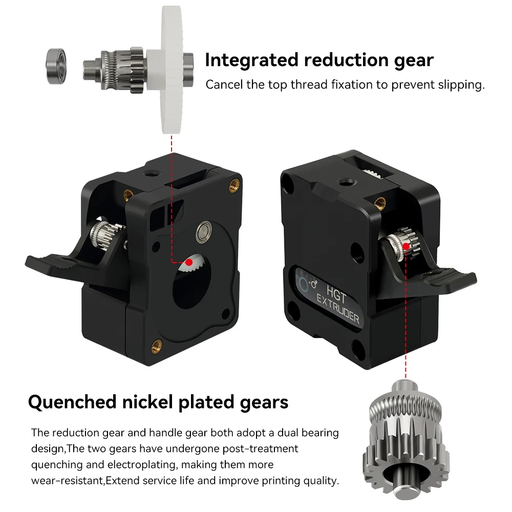 Extrusora HGT para Ender 3 Pro Ender 3 V2 Ender-5-6 CR10 CR10S Bowden Dual Drive Mini DDE Dual Drive Gear Extrusora Compatível