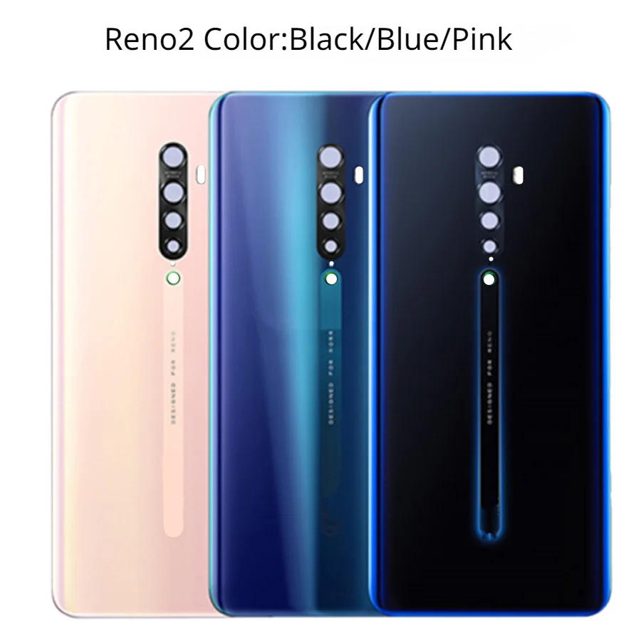Back Glass For OPPO Reno 2 Reno2 Z F Back Battery Cove Rear Door Housing Back Case Replacement Part