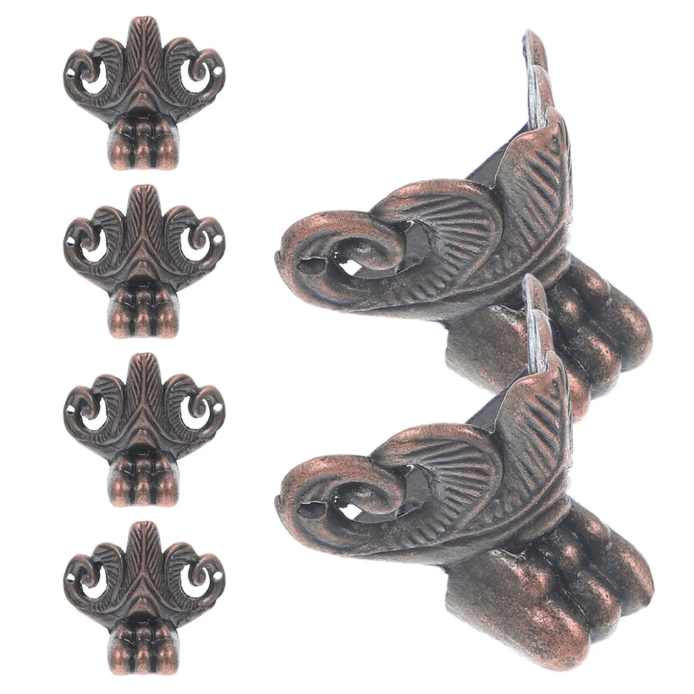 

6Pcs Vintage Furniture Legs Metal Corner Protectors for Wood Box Jewelry Case Decorative Base Feet Retro Support