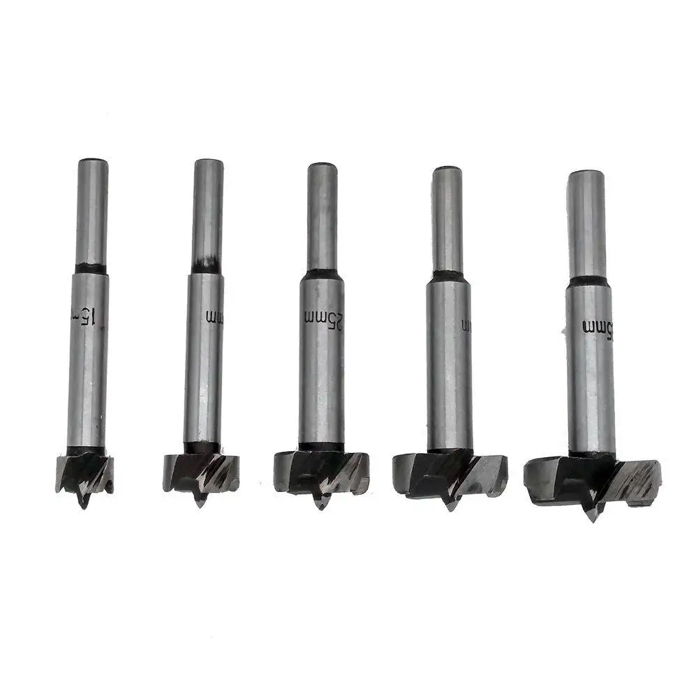 5 PCs Forstner Forstner Set Mat For Solid Wood Plywood Laminated Mat, MDF and agglomerate Hinge Drill Bits