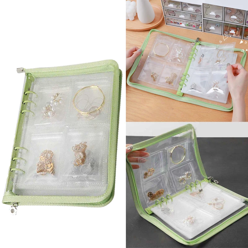 New Jewelry Necklace Earring Holder Bag Portable Water-proof Credit Card Photo Storage Book Ziplock Bag Ins Stationery Organizer