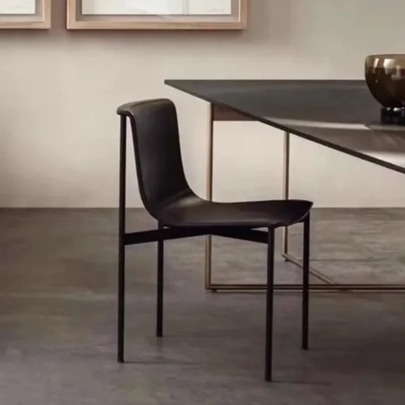 Modern Nordic style saddle leather chair simple luxury multifunctional living room chair modern art bedroom home furniture