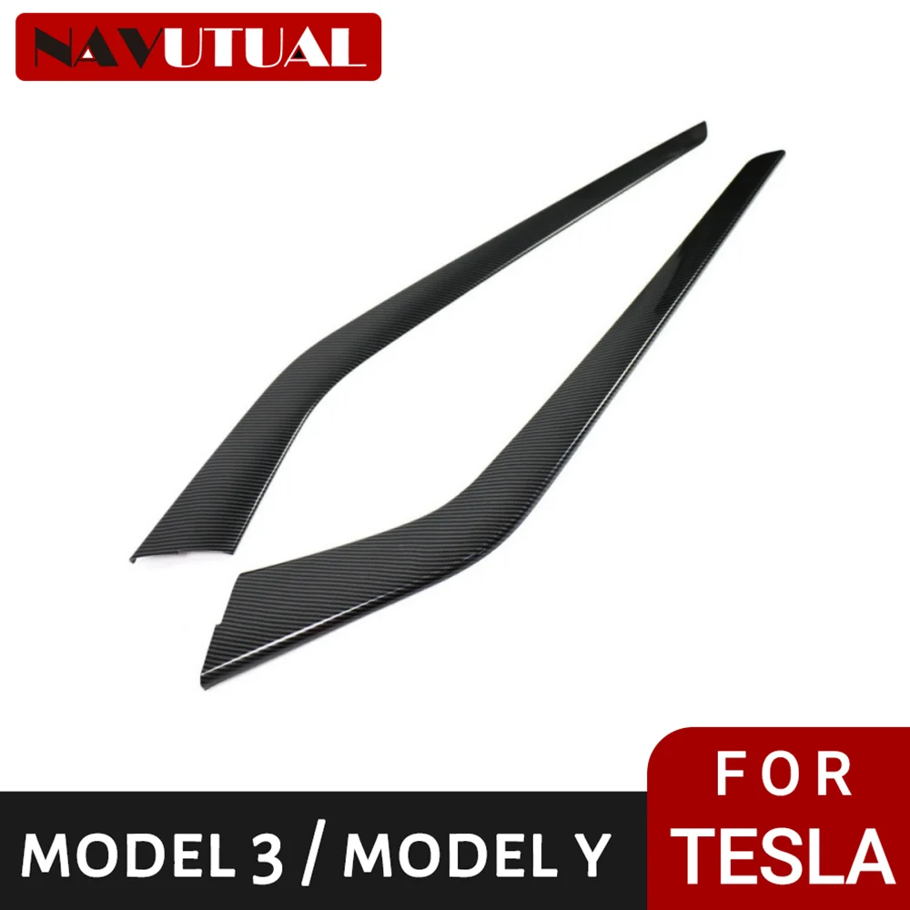 

For Tesla Model 3 Y 2017-2021 (Carbon Fiber Texture) 2PCS Central Control Side Trim Center Console Side Cover for Tesla Model 3