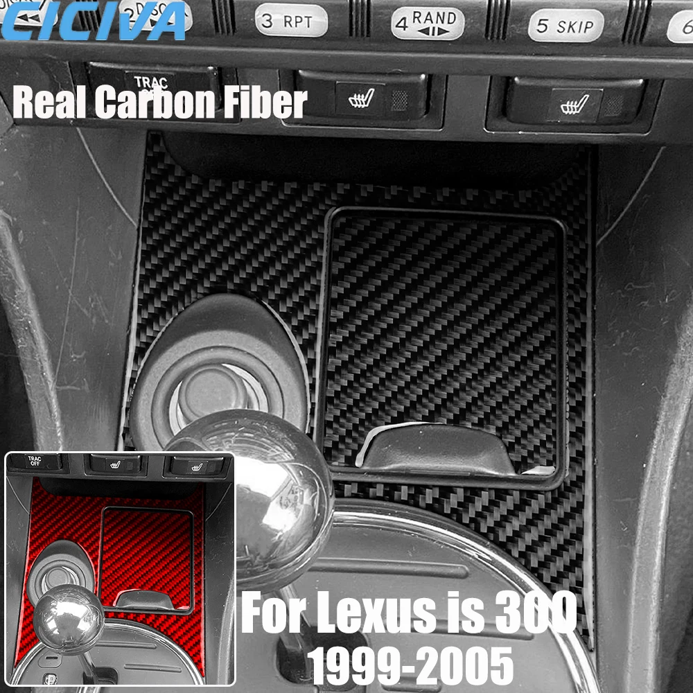 

Real Carbon Fiber Car Accessories Ashtray Set Trim Cover Soft Sticker For Lexus Is 300 1999 2000 2001 2002 2003 2004 2005