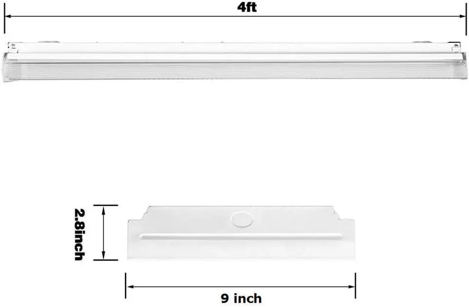 Luce avvolgente a LED da 60 W Luci da ufficio a LED da 4 piedi, 7200 lumen 4000 K, plafoniera a LED da incasso da 4 piedi