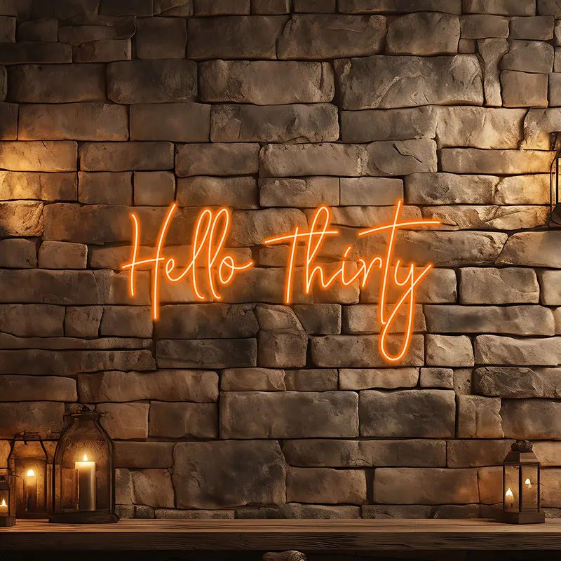 ضوء النيون Toysign، علامة Hello Thirty Neon، لوحة فنية جدارية LED ساطعة للاحتفال بعيد الميلاد الثلاثين، ديكور فريد من نوعه للحفلات والهدايا