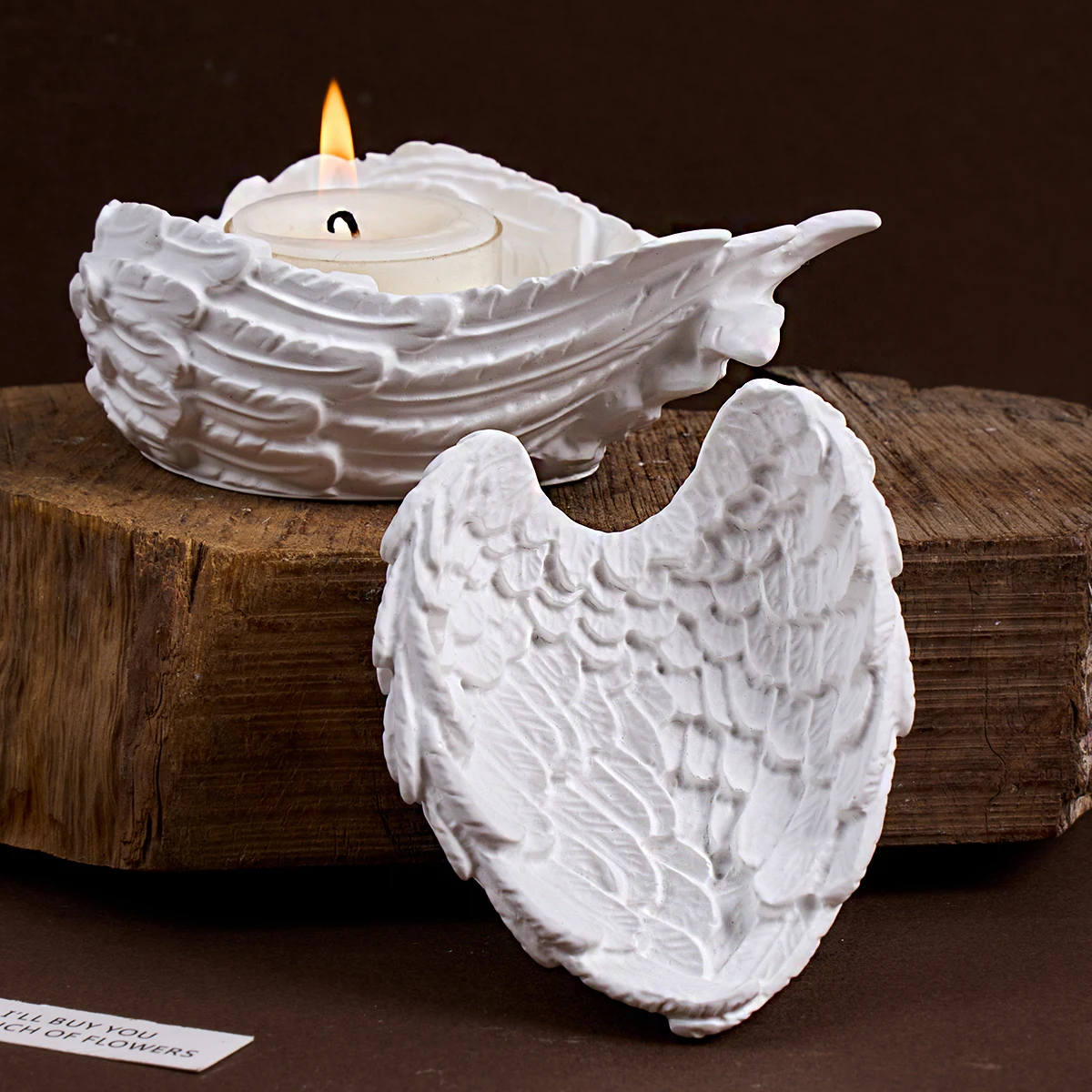 الجناح صينية قالب من السيليكون ثلاثية الأبعاد منحوتة أجنحة الجص الراتنج الخرساني قالب الحرفية ديكور للطاولات عرض المجوهرات الركيزة صنع أدوات