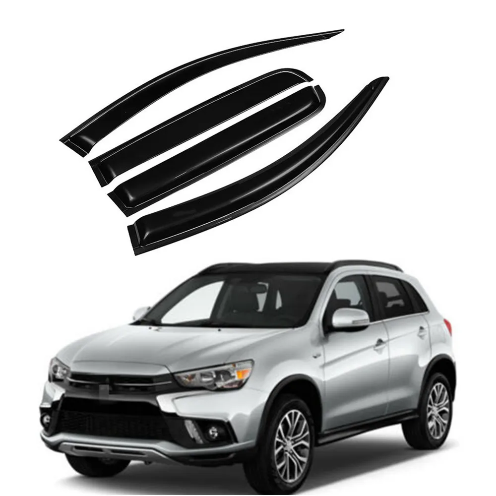 

For Mitsubishi ASX 2010-2019 Car Window Visor Rain Guard Weather Shield Wind Deflector Slim Trim Awning Shelter Raincoats