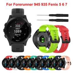 Silicone Smart Watch Band, Strap para Garmin Forerunner 945, 935, Watch Bracelet, 22mm, WatchBand para Fenix 7, 5, 6 Pro, Pulseira Correa