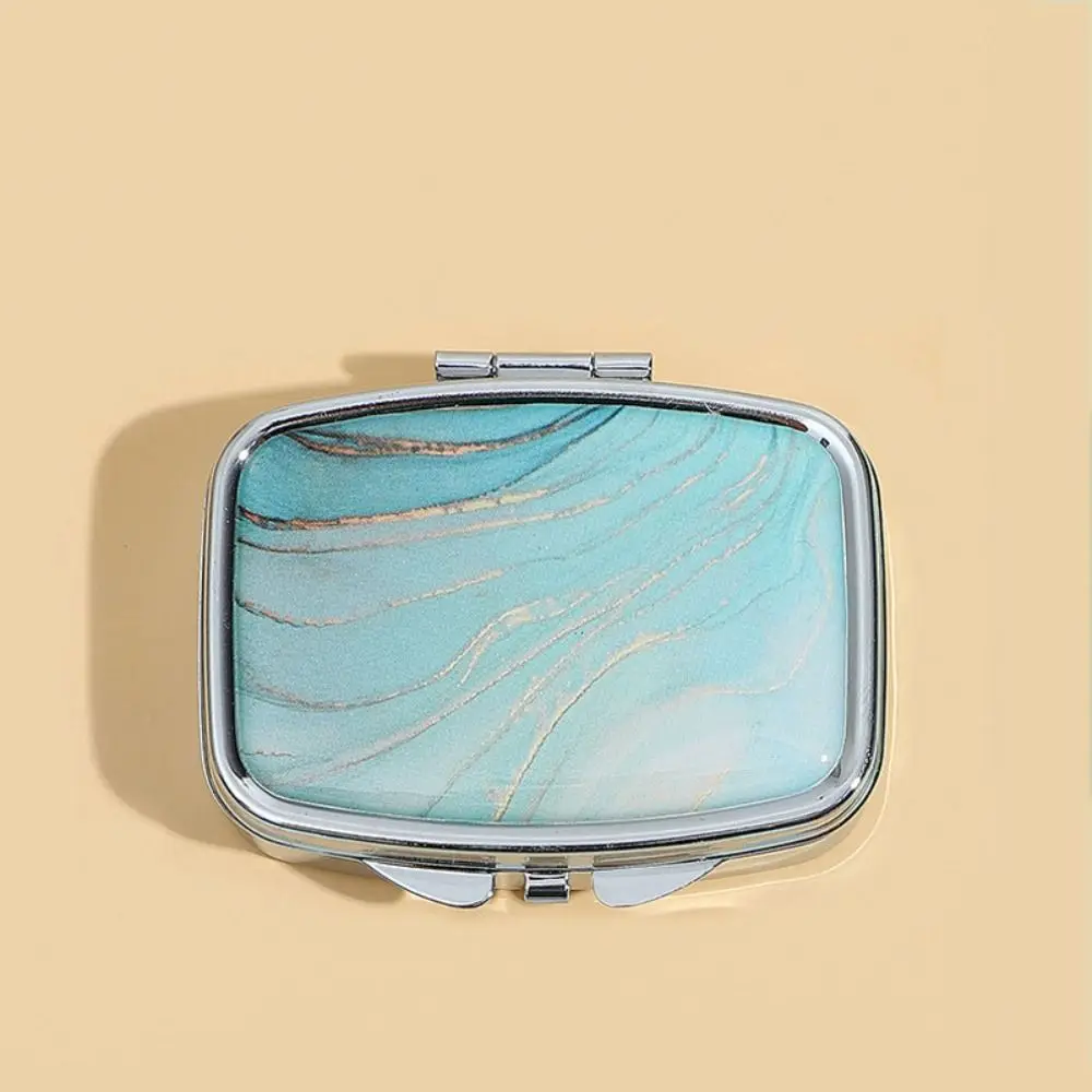 Quadrado com espelho hd dos desenhos animados animais caixa de jóias bonito 2 grade mini caso pílula multifuncional caixa de armazenamento à prova dwaterproof água viagem