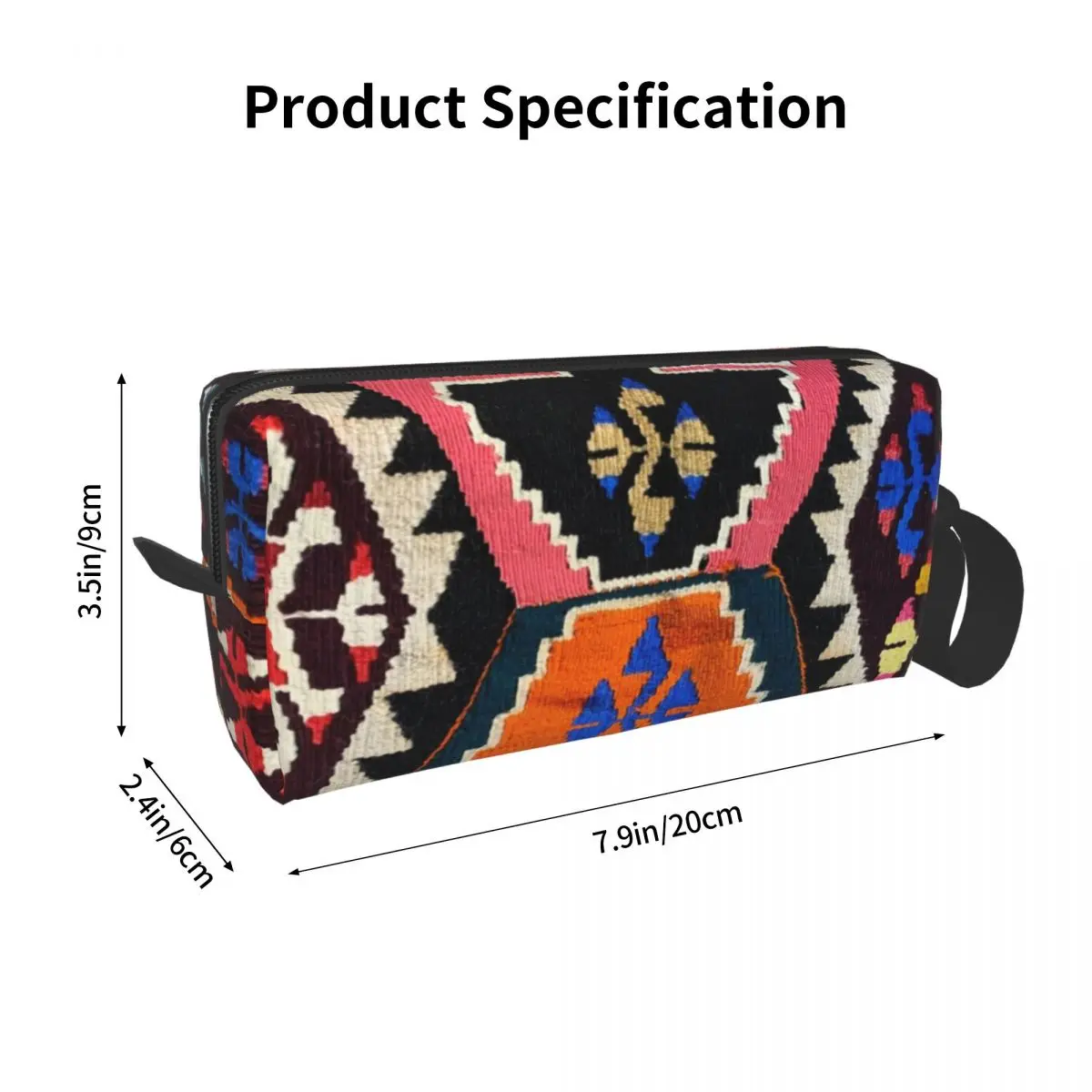 Antique Style Kilim Navaho Weave Woven Textile Cosmetic Bag Women Persian Ethnic Art Makeup Case Beauty Storage Toiletry Bags