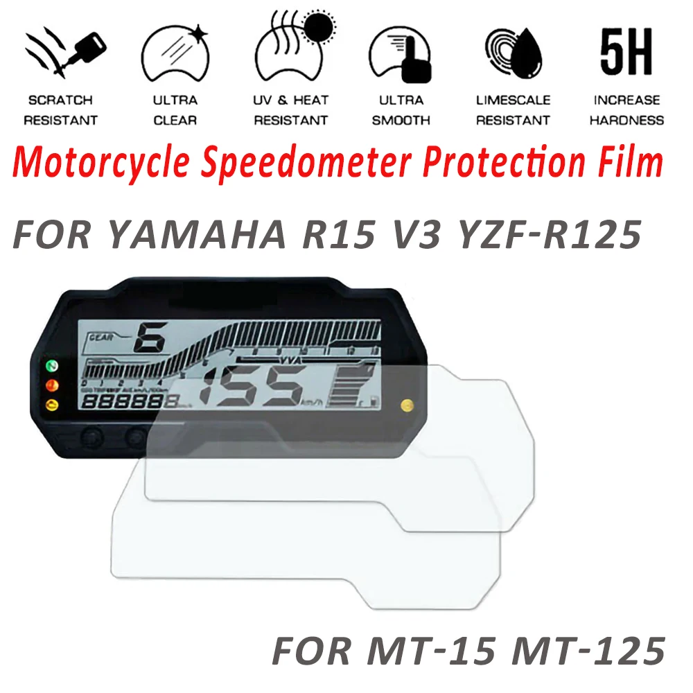 Motorcycle Cluster Scratch Protection Film Speedometer Screen Sticker For YAMAHA R15 V3 YZF R125 MT-125 MT15 MT-15  2018 - 2020