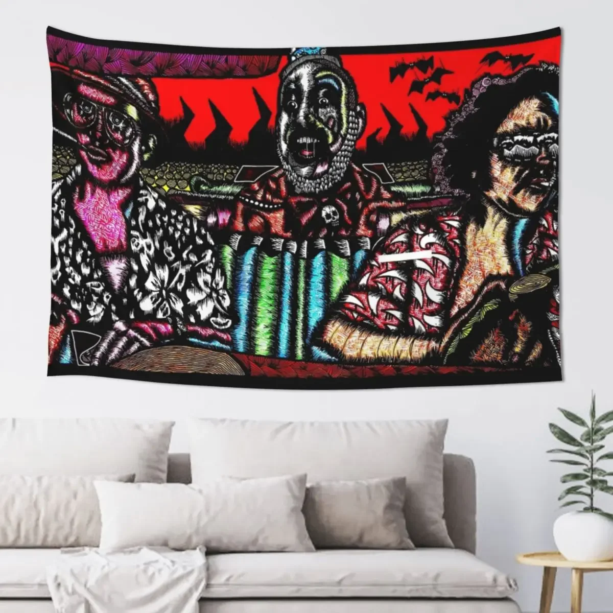 

BAT COUNTRY FT CAPTAIN SPAULDING Tapestry For Bedroom Room Decoration Aesthetic Tapestry