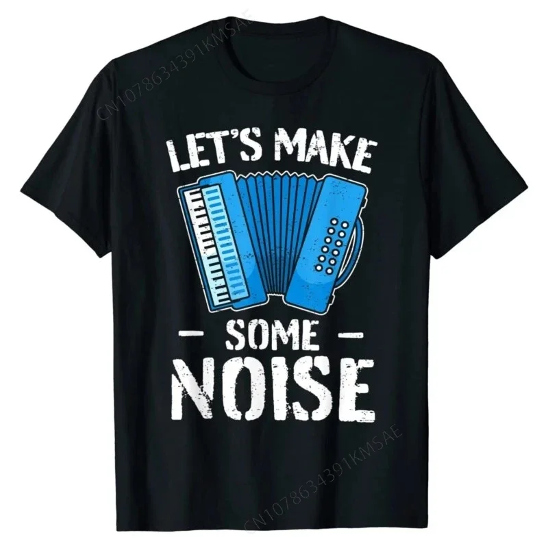 Accordionist Accordion Player Make Some Noise Vintage Cool T Shirt Men Casual Tees Tops Dropshipping