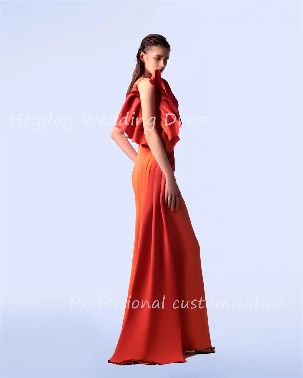 Heyday-Robe de soirée sirène froncée à une épaule, longueur au sol, mode personnalisée, occasions spéciales