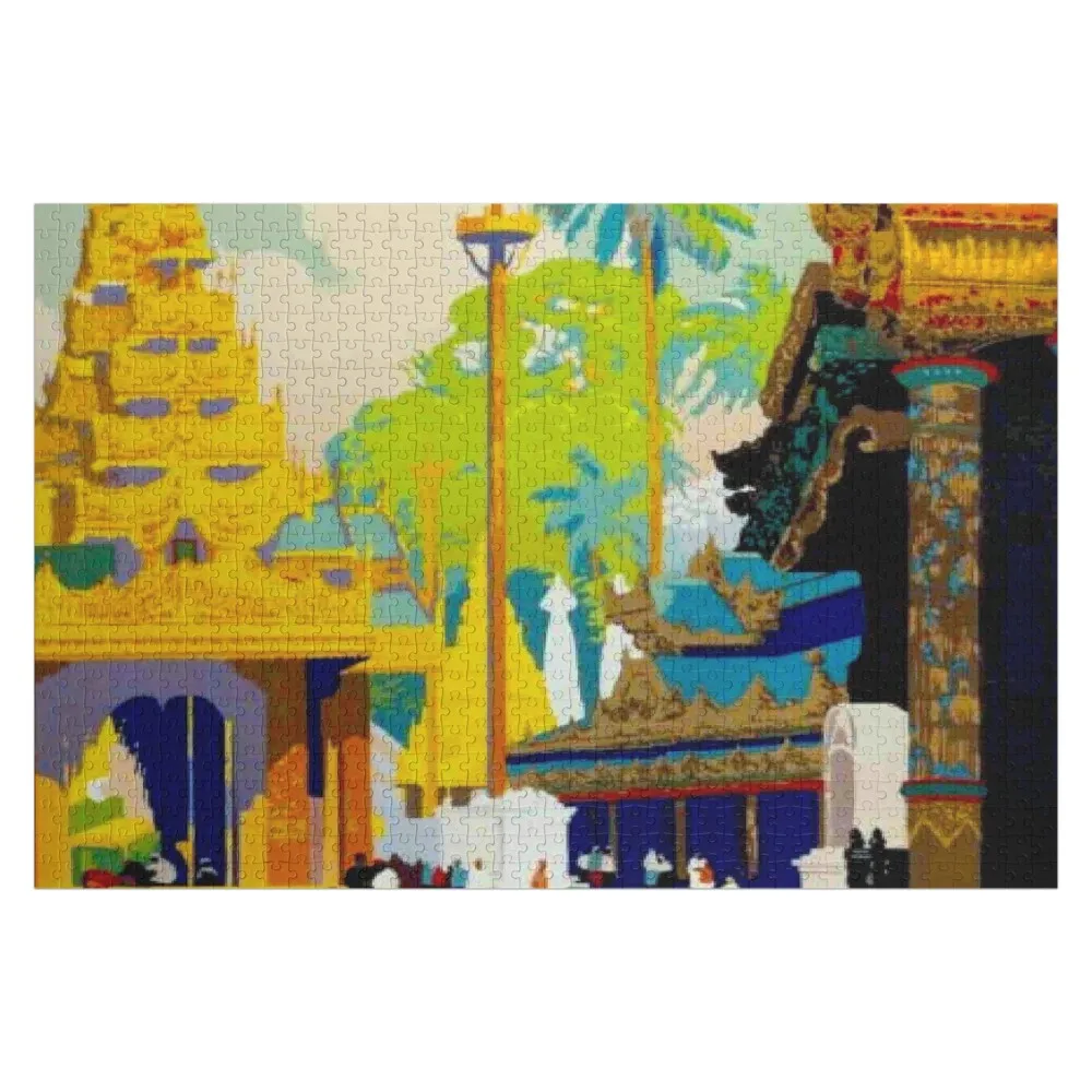 

BURMA : Vintage 1930 Travel and Tourism Print Jigsaw Puzzle Personalized Name Personalized Toy Puzzle